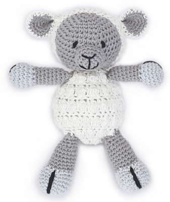 LOVE CROCHET ART Handmade Amigurumi Crochet Sheep Stuffed Soft Toys  - 20 cm(Beige, Gray)