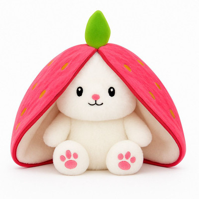 Jigri Toys Strawberry Rabbit Bunny Cute Plush Stuffed Toy  - 35 cm(Pink)