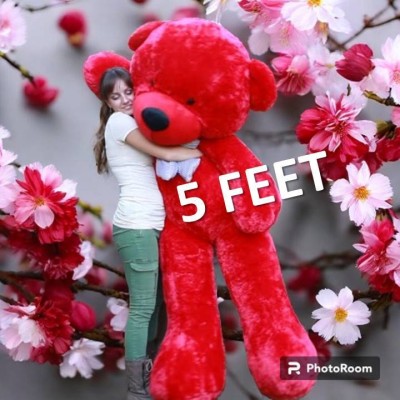 Krishna Creation Cuddly 5-Foot RED Teddy Bear - Super Soft Plush for Special Moments  - 60 inch(Red)