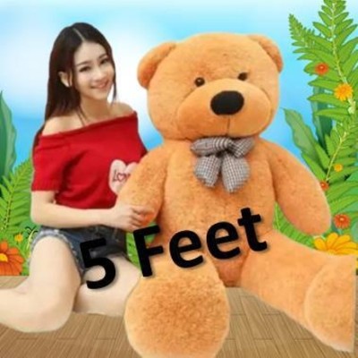 JINGA BELA Red Teddy Bear Soft Stuffed/Fluffy/Huggable Cute 5 Feet  - 150 cm(Brown)
