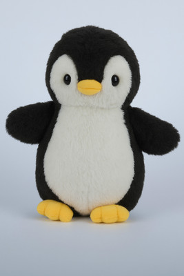 Toyingly Fur Plush Penguin Stuffed Animal – Soft, Cuddly, Black Toy for Kids  - 28 cm(Black)