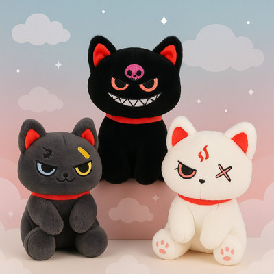 BIZDOM 25cm Cute Cat Soft Toy for Kids – Pack of 1 (Random Color)  - 25 cm(Multicolor)