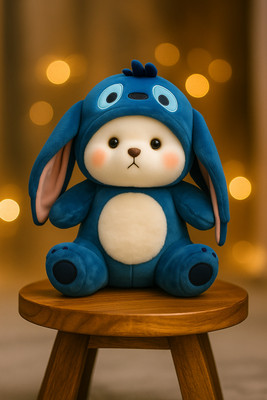 CuddleAura Cute Blue Bunny Bear Plush Soft Toy - 35 cm  - 10 cm(Blue)