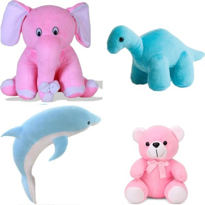 Macros Rabbit, Elephant, Unicorn, Penguin Plush Combo for Kids, Gift & Decoration (Teddy Bear)  - 25 cm(Multicolor)