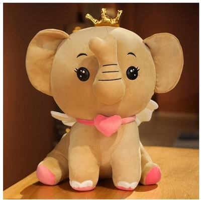 Teddy Daddy Cute Elephant Teddy Soft Toy With Heart and Wings  - 40 cm(Brown)
