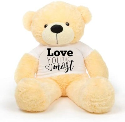 Hug 'n' Feel SOFT TOYS Teddy Bear for Wearing a Love You Most T-Shirt 5 feet Cream  - 152 cm(Beige)