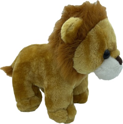 Tickles Standing Lion Soft Stuffed Plush Animal Toy For Kids  - 18 cm(Brown)