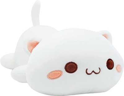TechMax Solution Cute Kitten Plush Soft Toy  - 30 cm(White)