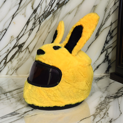 TEDDYHUBS Yellow Bunny Motorcycle Helmet Covers Suitable for Helmet Riding Gear Only Cover Helmet Buckle Clip
