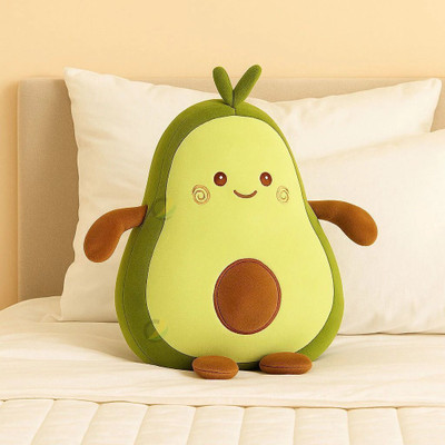 MARSELITE Cute Avocado Plush Toy and Pillow Lovable Huggable, Soft Giant Stuffed Toy  - 35 mm(Multicolor)