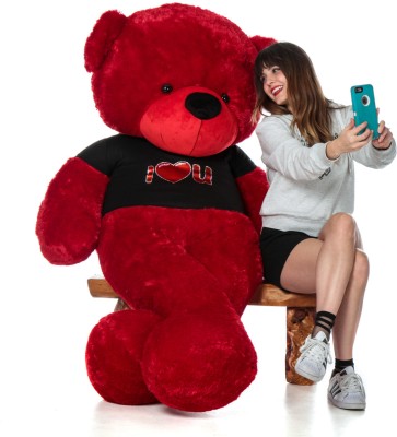 AVS 5 Feet Teddy Bear with I LOVE You Embroidery on T-shirt (Super Quality)  - 152 cm(Red)