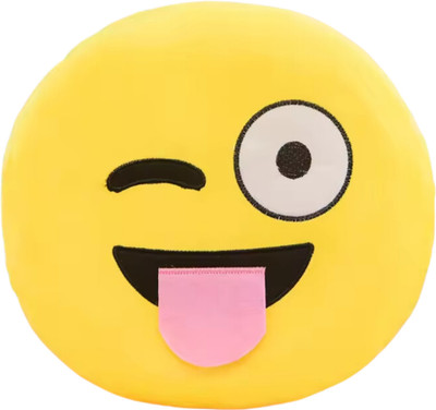 TechMax Solution Seven Smile Cute Smiley Pillow Plush Toy  - 30 cm(Yellow)
