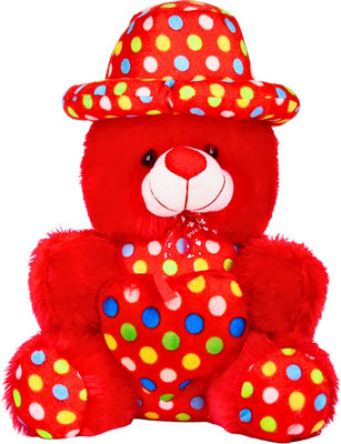 MiniJoy Soft Cute Cap Teddy Stuffed Toy For Kids  - 30 cm(Red)