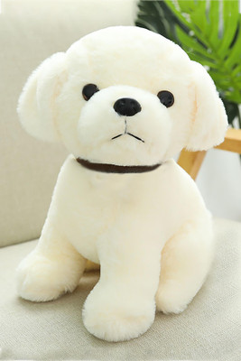 Nyaara Sitting Dog Plush Soft Toy  - 20 cm(White)