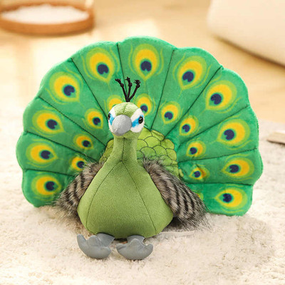 Daisy & Bubbles Baby Peacock Soft Toy Teddy - Gift and Home Décor  - 30 cm(Green)