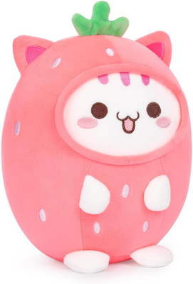 TechMax Solution Berry Buddy A Sweet Surprise Perfectly Adorable Plush Strawberry Cat  - 30 cm(Red)