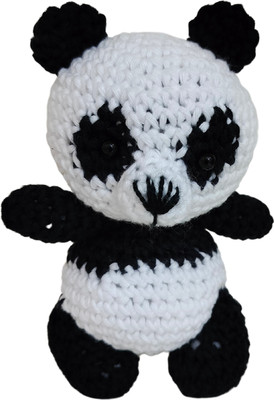 craftkari Little Panda crochet toy  - 17 cm(White and Black)