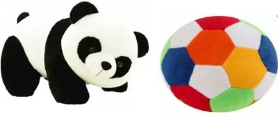 Nihan Enterprises Best Quality Stuffed Soft Football toy and Panda for Kids  - 25 cm(black & white, Multicolor)