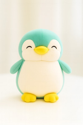 Toyingly Soft Plush Sleeping Penguin Stuffed Animal, Large Green Body with Yellow Feet  - 30 cm(Ocean green)