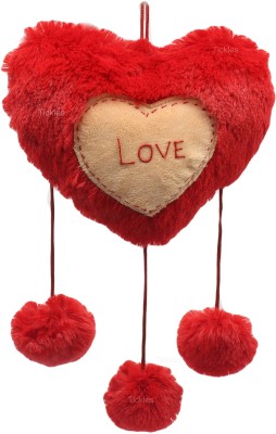 Tickles Cute Hanging Heart with Love Soft Stuffed Plush Toy for Girlfriend  - 25 cm(Red)