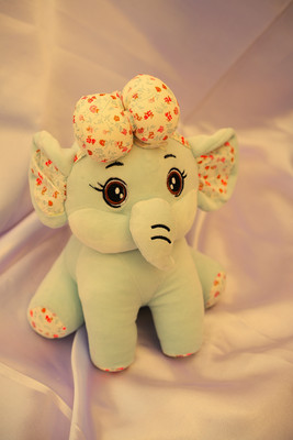 AADVIK SINGH GLOBAL Cute Elephant Soft Toy for Kids | Plush Stuffed Animal | Soft Elephant Teddy  - 25 cm(sky blue, Multicolor)