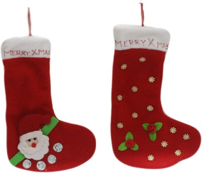 Tickles Merry Christmas Santa Claus Soft Sock For X-MAS Tree Decoration Kids  - 25 cm(Red 2)