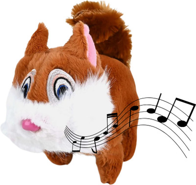 Fusked Flufies Squirrel Musical Toys for Kids  - 16 cm(Multicolor)