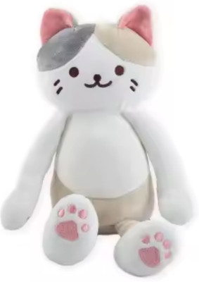 TechMax Solution Long Hand Leg Cat Plush Pillow  - 45 cm(WHITE & CREAM)