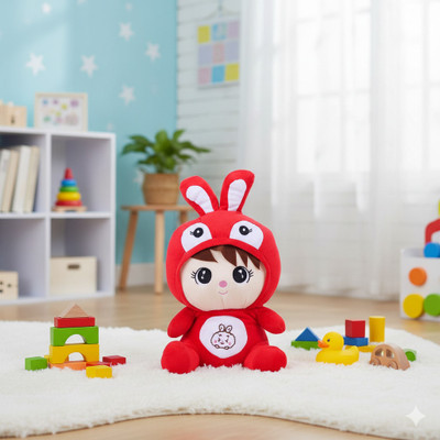 AG Enterprises Red Rabbit Teddy Bear | Super Soft Stuffed Doll Plush Toy for Kids Gift  - 30 cm(Red)