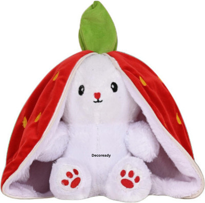 Khatu shyam NewSuper Soft Toys Super Plush Pillow Soft Toy with Zipper Strawberry Bunny30 cm  - 30 cm(Red)