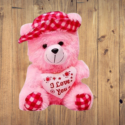 Nihan Enterprises Best Quality Super Soft Pink in Red Cap Teddy Bear for Someone-Special/Kids-STY  - 25 cm(Multicolor)