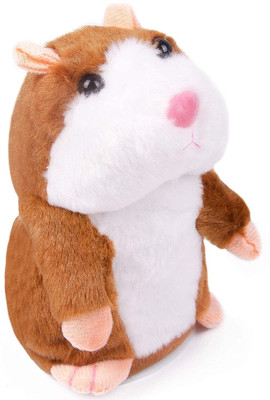 KIDOLOGY Talking Hamster Plush Interactive Toys Fun Kids Repeating Toy Birthday Gifts  - 10 cm(Brown)