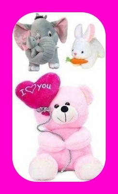 Abhinav toys New Stuffed Toys Premium quality 141  - 25 cm(Grey, White, Pink)