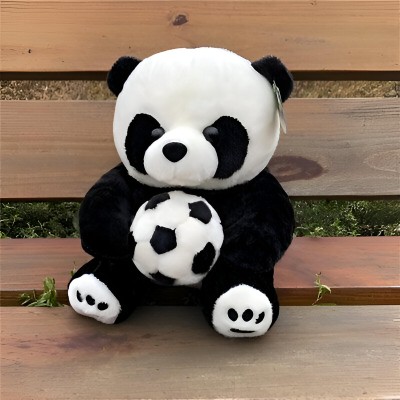 Tickles Panda With Ball Soft Stuffed Plush Animal Toy For Kids Boys & Girls  - 25 cm(Black & White)