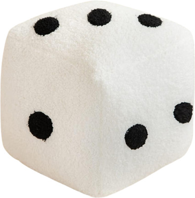 TechMax Solution CUTE WHITE DICE PLUSH PILLOW SOFT TOY  - 30 cm(White)
