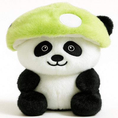 Divya Drishti Deva MushCap Panda  - 20 cm(black white with green cap)