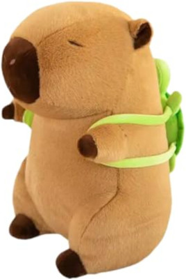 TechMax Solution Capybara Plush Toy with Turtle Bag Pillow  - 30 cm(Brown)