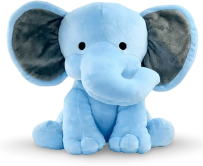 Nyaara Sitting Elephant Plush Soft Toy  - 20 cm(Blue)
