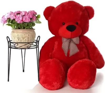 HOUSE OF COMMON 4 FEET Valentines Day Teddy Bear White with Valentine's Day Heart  - 121 cm(Red)