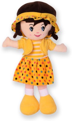tgr Plush Cute Curly Doll Super Soft Toy Winky Doll Huggable for Girls Yellow  - 40 cm(Yellow)