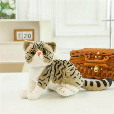 PLUSHJOY Cat Soft Stuffed Plush Animal Toy for Kids and Birthday Gift Toys  - 35 cm(Brown)