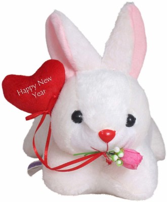 Tickles Cute Rabbit with Merry Christmas Wish Soft Stuffed Plush Animal Toy for Kids  - 26 cm(White and Red)