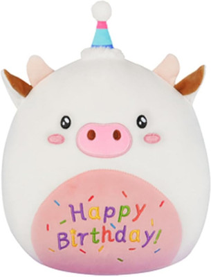 TechMax Solution Happy Birthday PIG Plush TOY - A Huggable Birthday Surprise  - 45 cm(White)