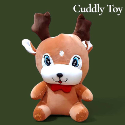 Luipui Cute Deer Baby Toy – Cute Jungle Animal Stuffed Toy for Kids & Gifting  - 38 cm(Brown)