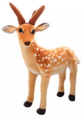 Tickles Standing Deer Soft Stuffed Plush Animals Toy for Kids Birthday Gift  - 40 cm(Brown)