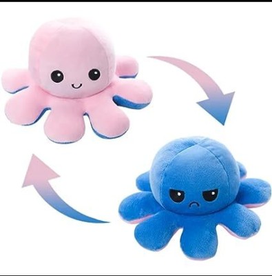 Nutts Mini Octopus Soft Push Toy - Small Stuffed Animal, Ocean Animal Toy  - 4 inch(Multicolor)