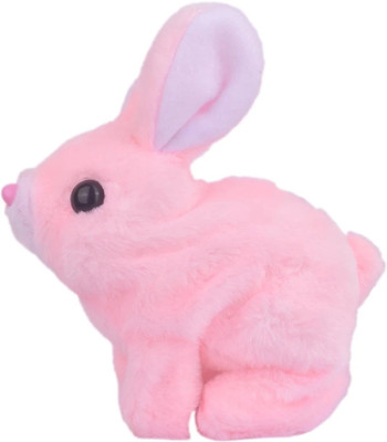 ToysCharm Walking Rabbit with Light (Pink)  - 18 cm(Pink)
