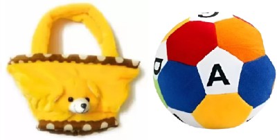 Nihan Enterprises Best Quality Super Soft Yellow Kids Bag & Football Combo Toy for kids  - 25 cm(Multicolor)