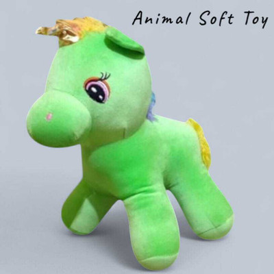 Luipui Unicorn Animal Soft Toy | Colourful Plush Stuffed Toy | Perfect Gift for Kids  - 38 cm(Green)