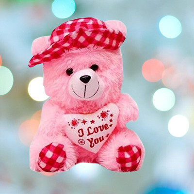 Nihan Enterprises Best Quality Super Soft Pink in Red Cap Teddy Bear for Someone-Special/Kids-STY  - 25 cm(Multicolor)